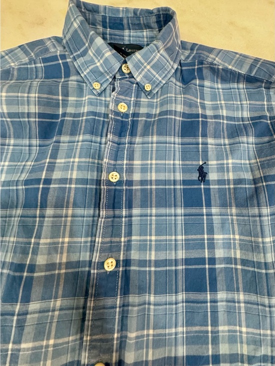 Ralph Lauren Other - Ralph Lauren Boys L 14-16 Blue White Plaid Long Sleeve Button Down Shirt